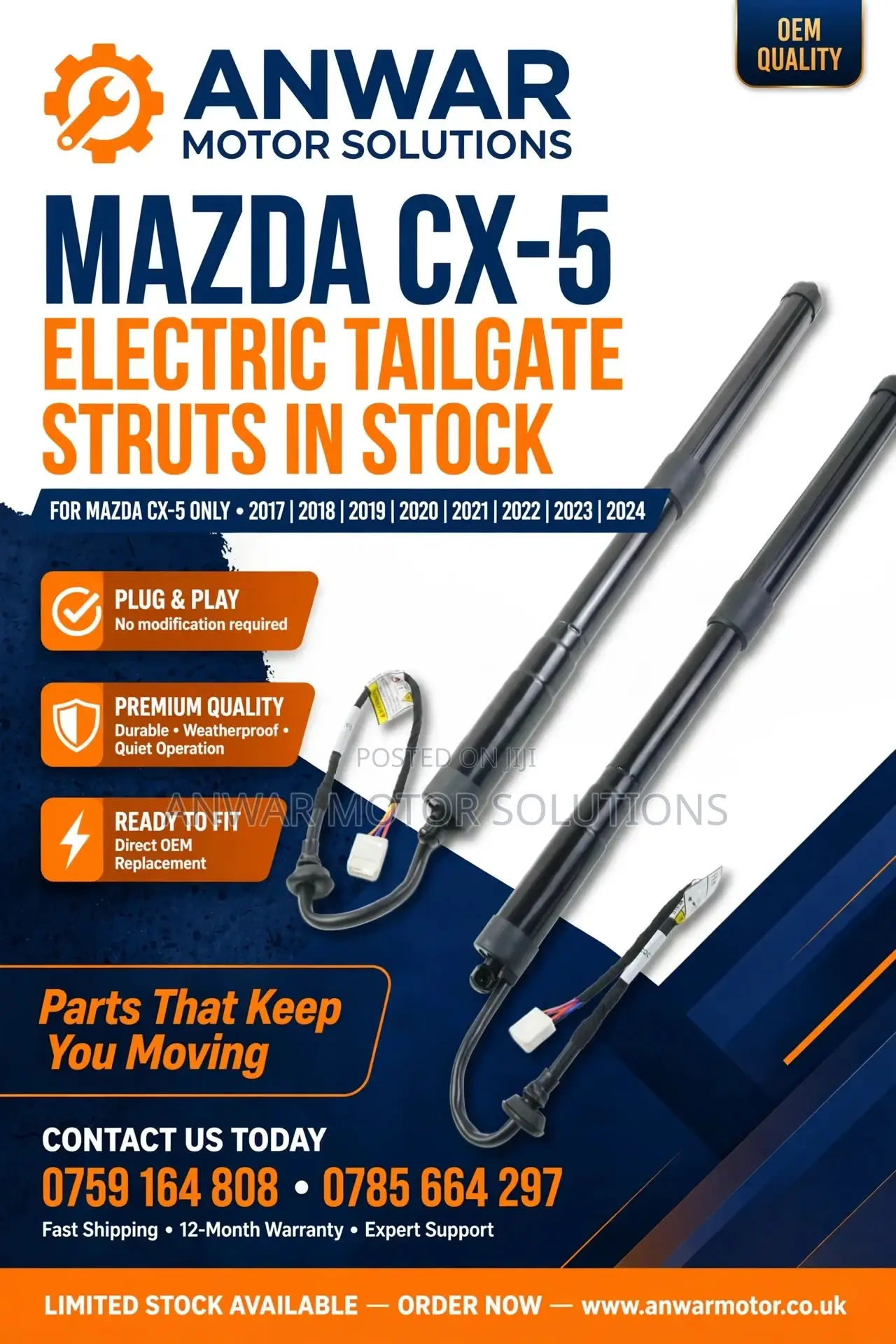 Mazda Cx5 2017 Tailgate Struts or Shocks