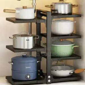 7-Tier Adjustable Heavy Duty Pan Organizer Kitchen Rack.