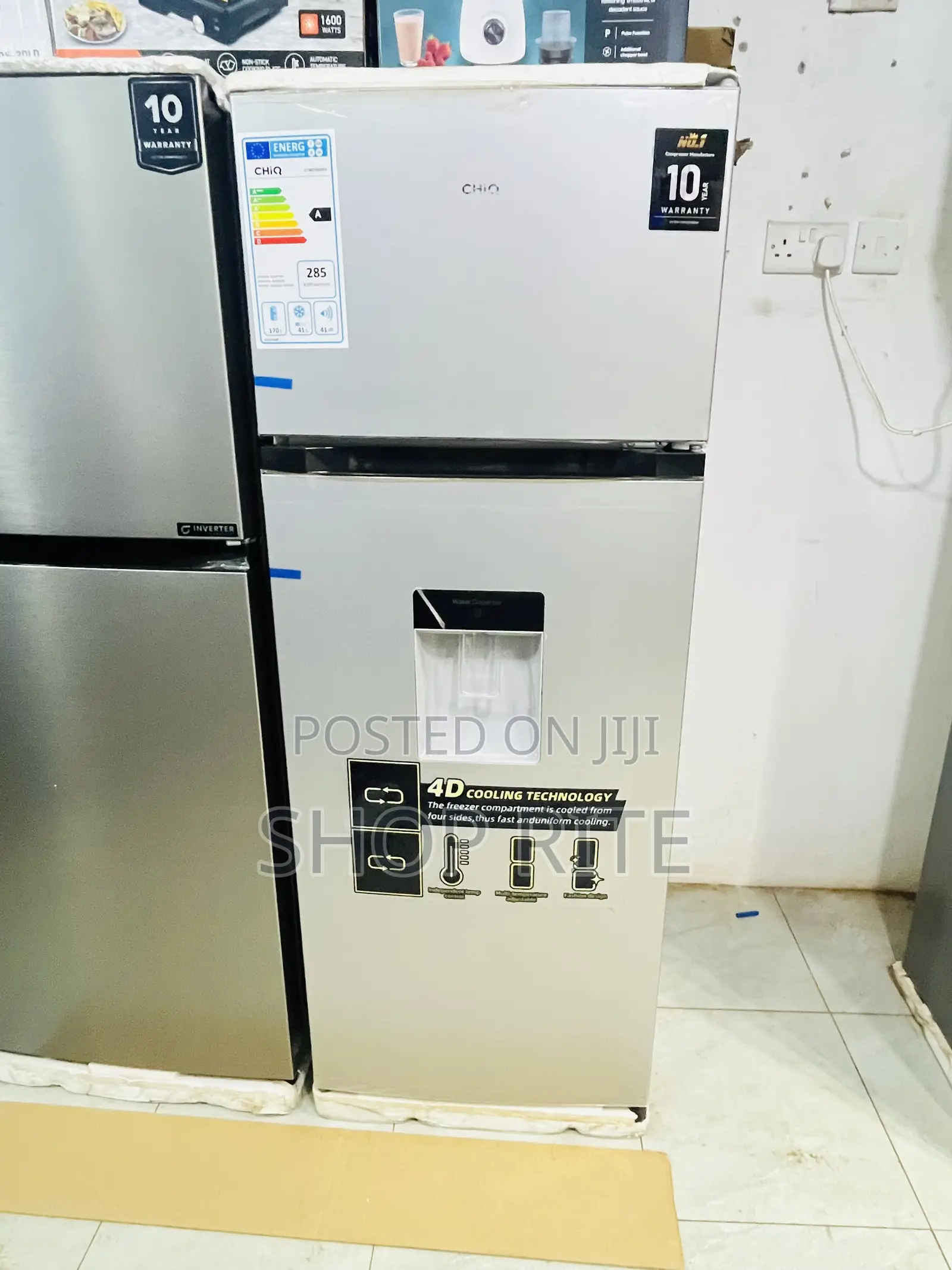 CHIQ 270 Liters Double Door With Water Dispenser