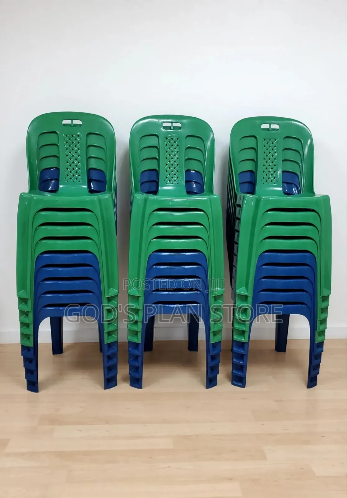 Stackable Plastic Chairs Colors Blue Green