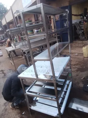 Stainless Working Table With Shelves Up