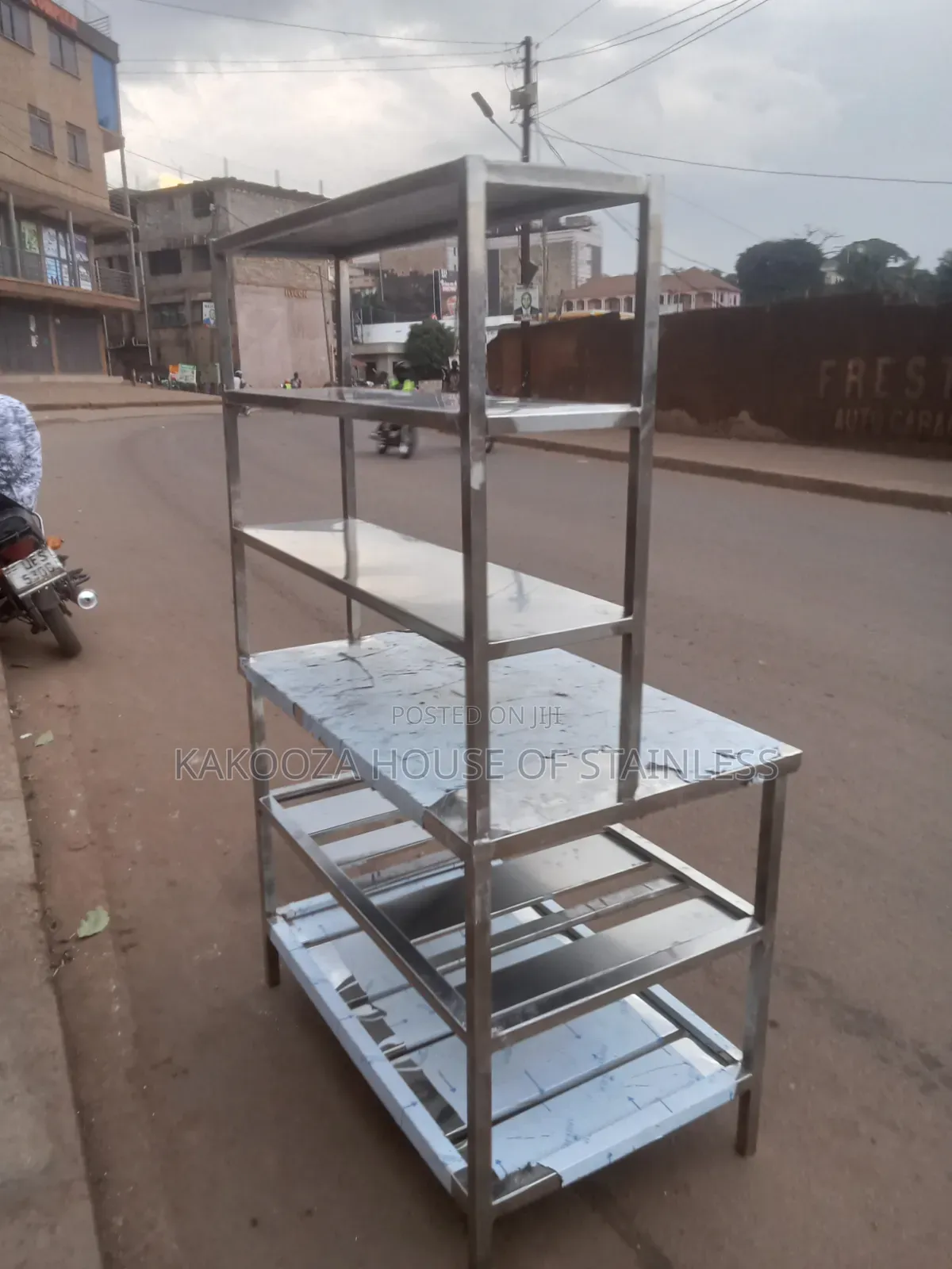 Stainless Working Table With Shelves Up
