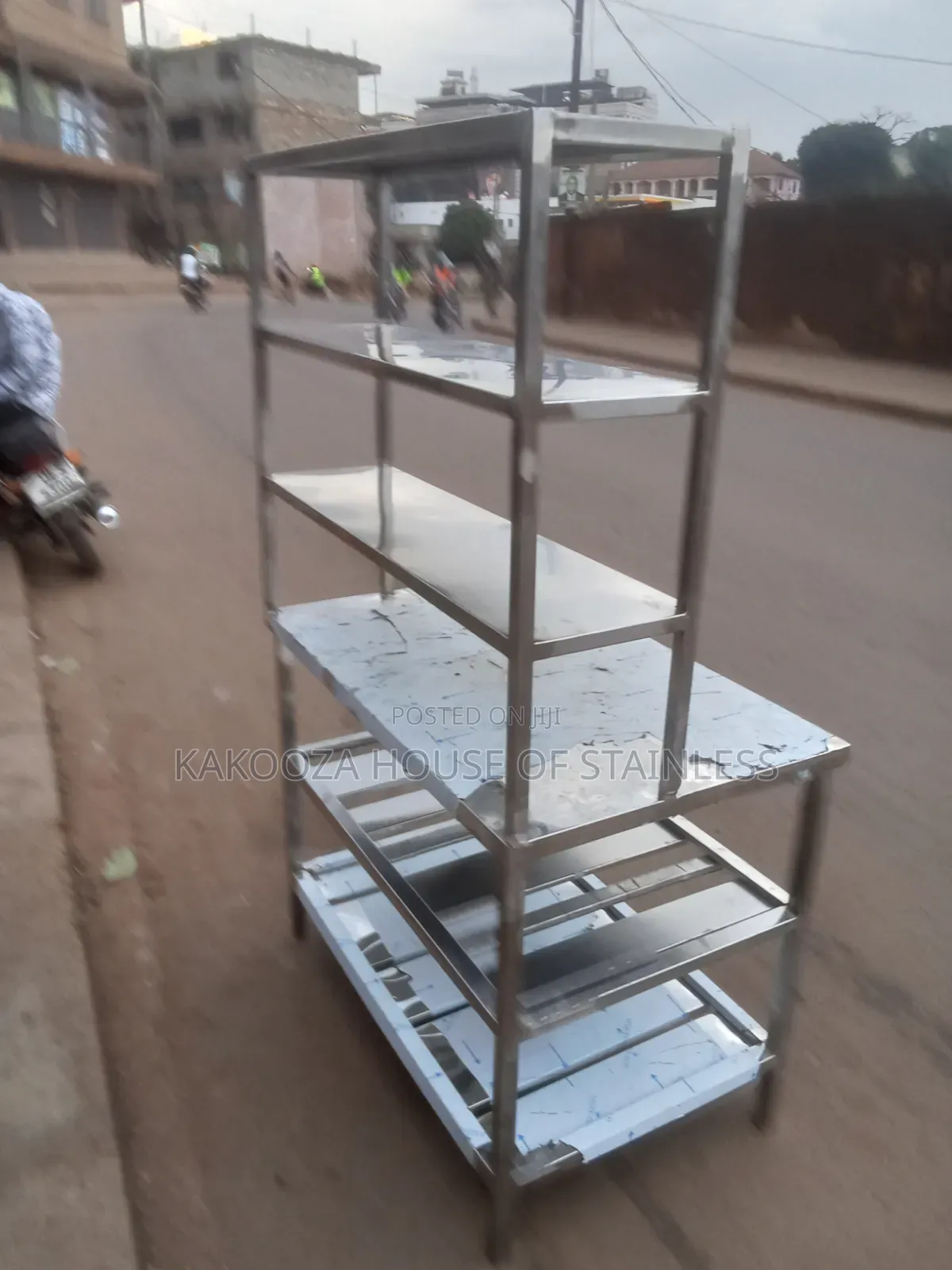 Stainless Working Table With Shelves Up