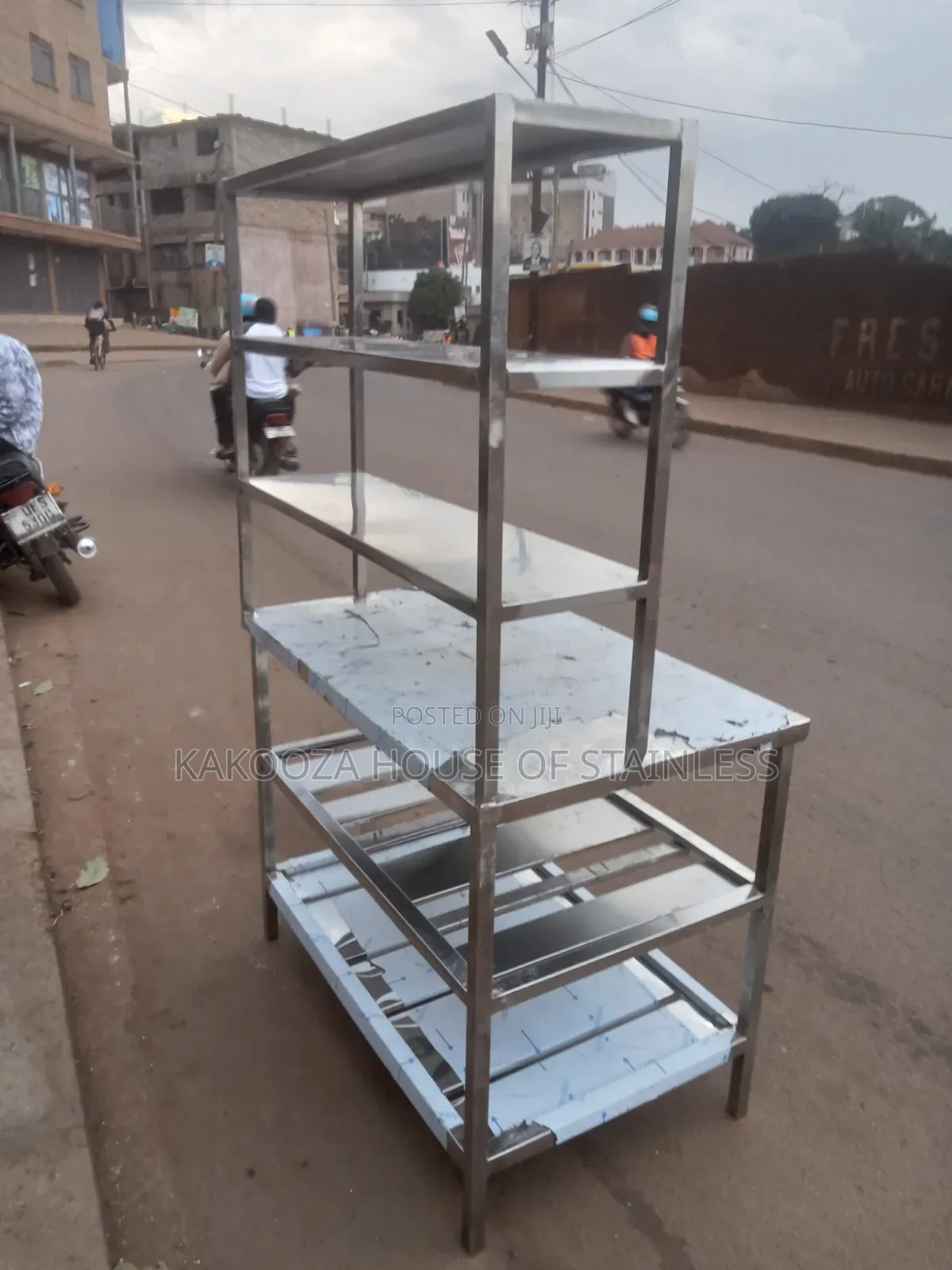 Stainless Working Table With Shelves Up