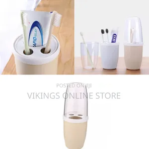 Portable Toothpaste Toothbrush Holder Bathroom Organizer, Pink