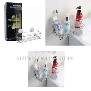 Stainless Steel Suction Kitchen/Bathroom Shelves Storage Organizer