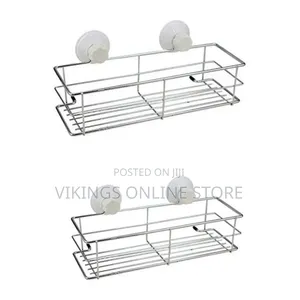 Stainless Steel Suction Kitchen/Bathroom Shelves Storage Organizer