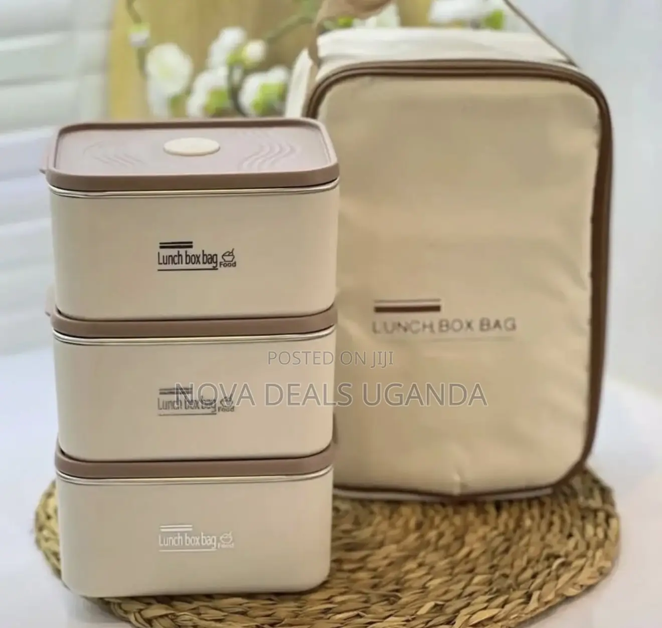 3pc Portable Insulated Stainless Steel Lunch Containers With Bag