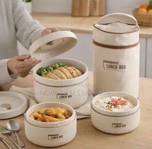 Premium Lunch Box 3-Layer Insulated Lunch Box With Thermal Carry Bag
