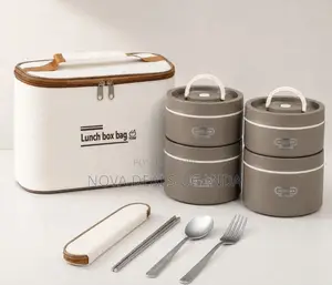 4pc Thermal Lunch Box, Portable Insulated Lunch Containers With Bag