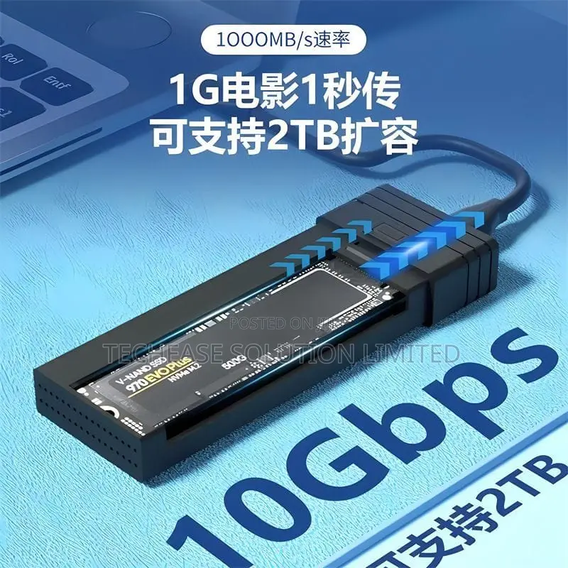 10Gbps 5-in-1 USB-C Hub M.2 SSD Enclosure With SD/TF Reader