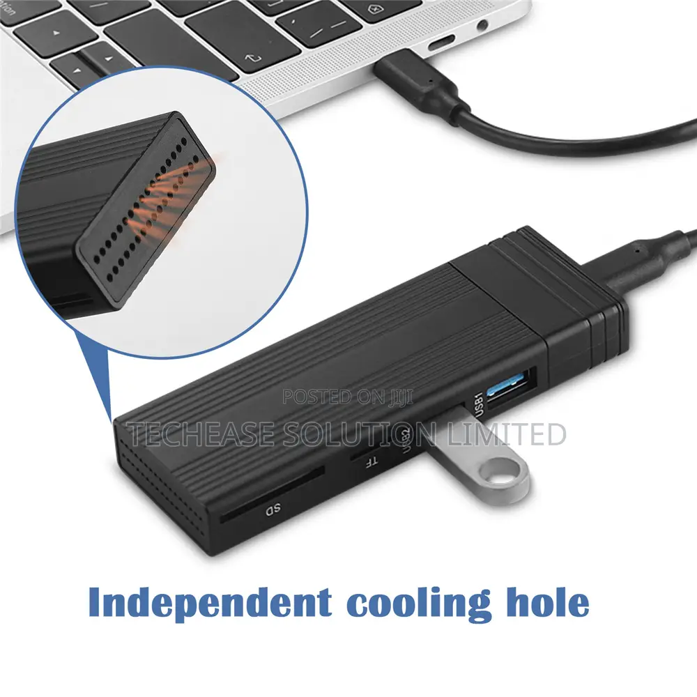10Gbps 5-in-1 USB-C Hub M.2 SSD Enclosure With SD/TF Reader