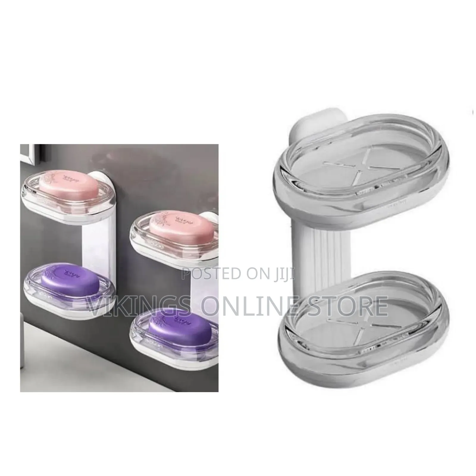 Double Layer Wall Mounted Kitchen, Bathroom Sponge Soap Dish Holder