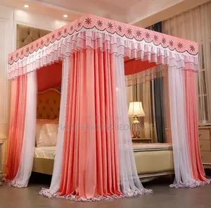Four Stands Mosquito Nets With Curtains