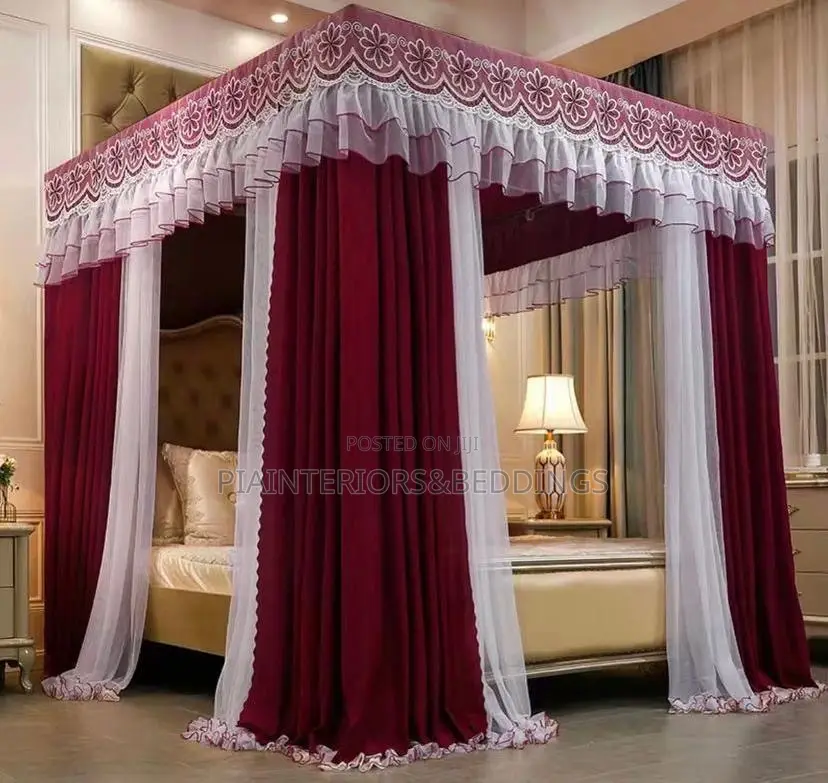 Four Stands Mosquito Nets With Curtains