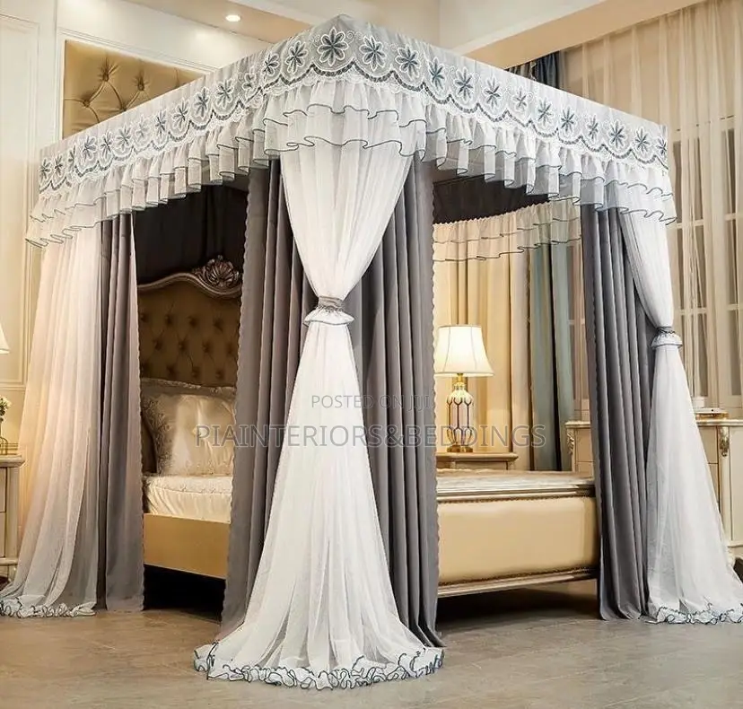 Four Stands Mosquito Nets With Curtains