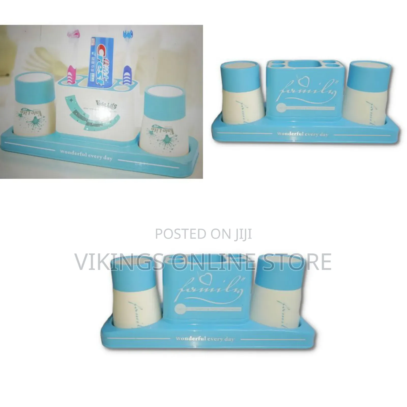 Multipurpose Toothbrush Holder Toothpaste Dispenser Stand ,Blue