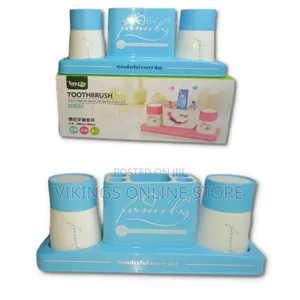 Multipurpose Toothbrush Holder Toothpaste Dispenser Stand ,Blue
