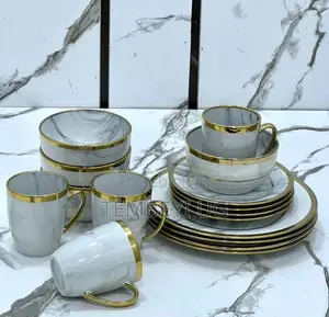 16 Piece Marble-Design Dinnerware Set
