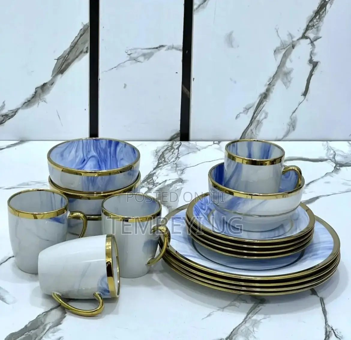 16 Piece Marble-Design Dinnerware Set