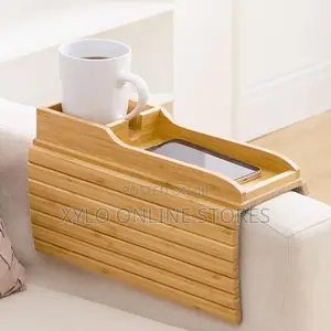 A Natural Bamboo Armrest Cup,remote,phone Holder