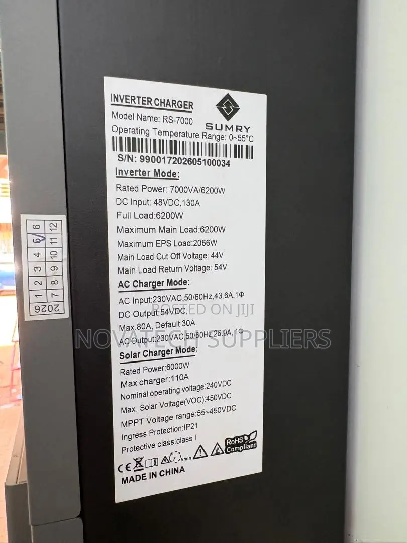 SUMRY 7000VA 6200W Hybrid Solar Inverter With 110A