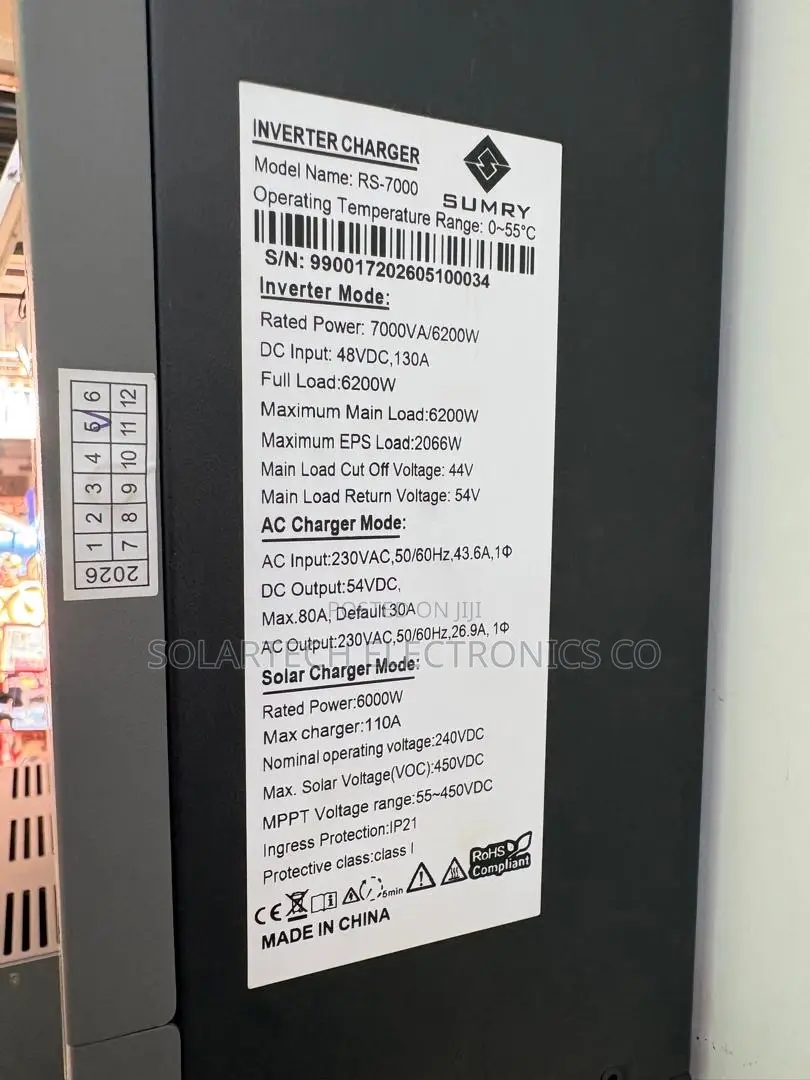 SUMRY 7000VA 6200W Hybrid Solar Inverter