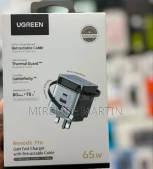 UGREEN Nexode Pro 65W GaN Pro Fast Charger With Retractable Cable