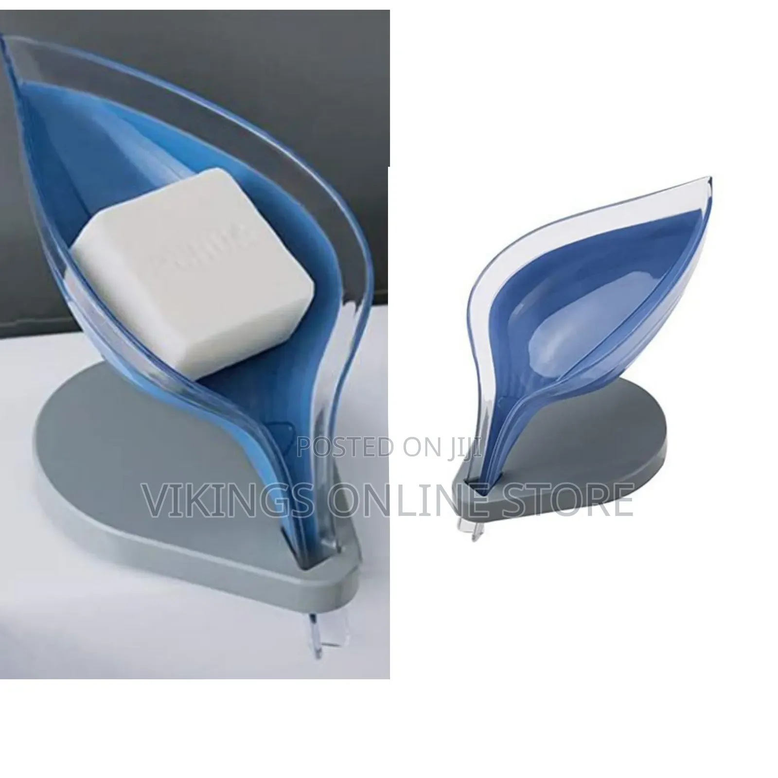 Leaf Shape Soap Dish Box-Self Draining Soap Holder,Blue