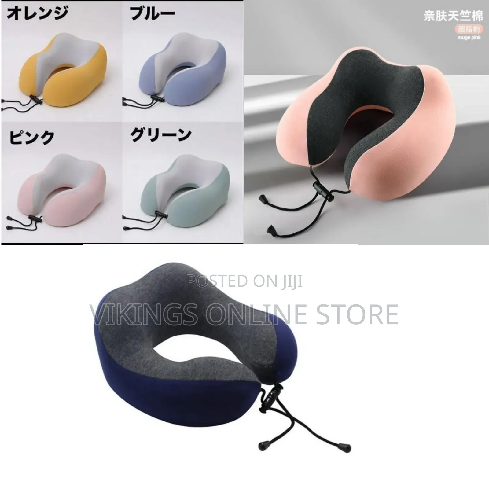 Memory Foam Travel Pillow for Neck Support – Soft Washable Cover