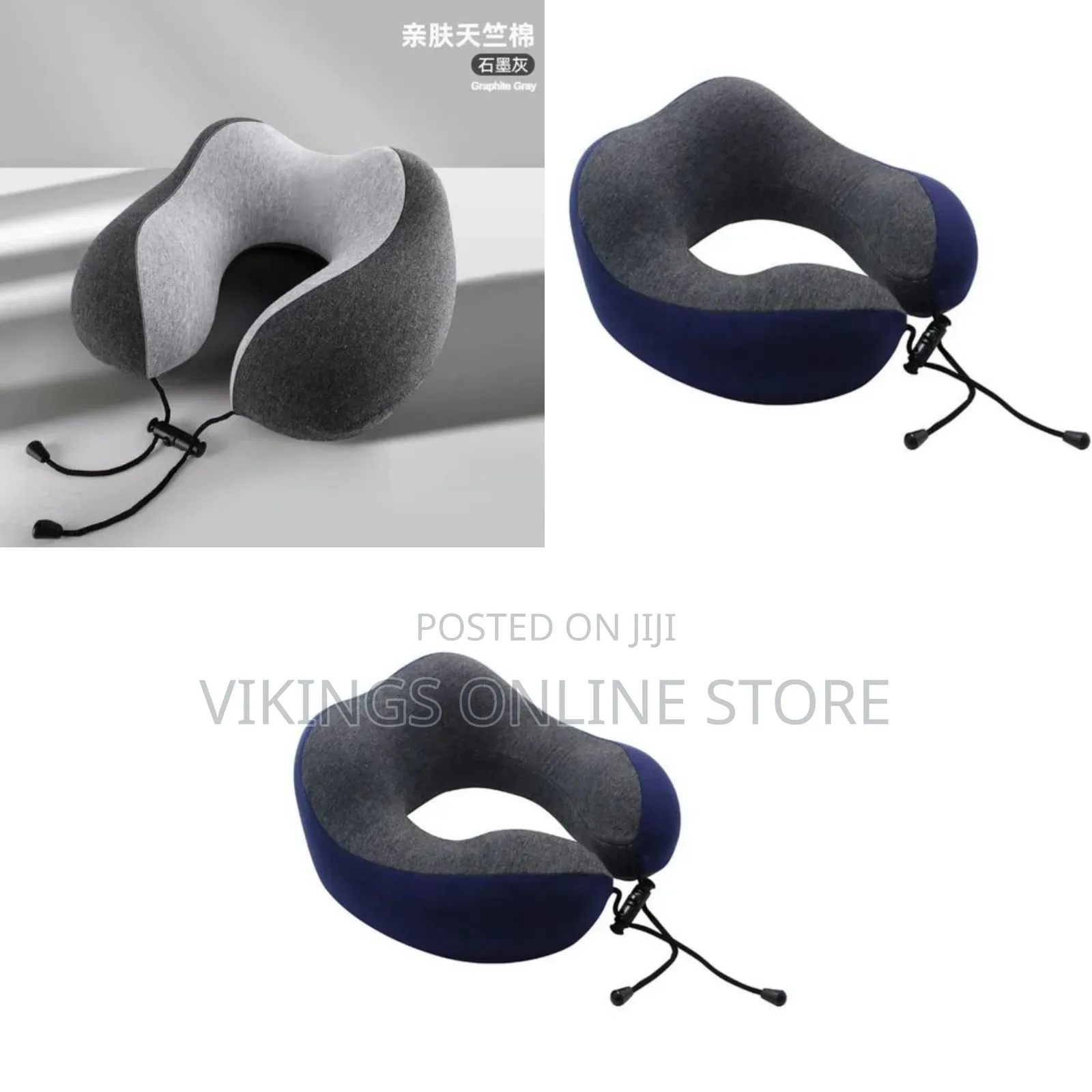 Memory Foam Travel Pillow for Neck Support – Soft Washable Cover