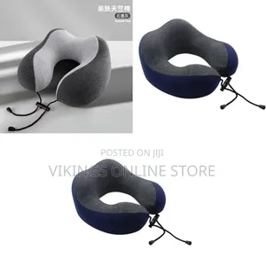 Memory Foam Travel Pillow for Neck Support – Soft Washable Cover