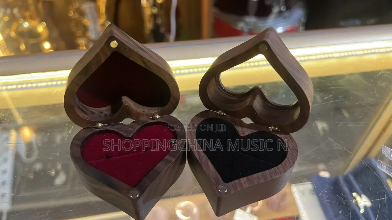 Wooden Love Engagement Ring Box