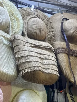 Women's Summer Woven Hand Bag and Straw Hat