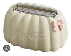 Elegant Ribbed Tissue Box / Napkin Dispenser With Bow Accent