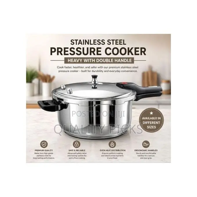 Multi-Cooktop Compatible Stainless Steel Pressure Cooker