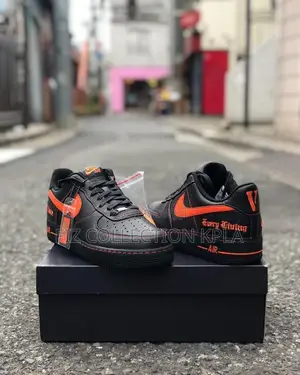 Nike Air Force 1 Low Vlone Black Orange Sneakers
