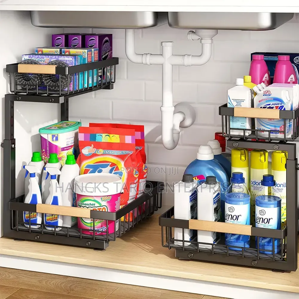 Tier Under-Sink Sliding Storage Organizer Rack