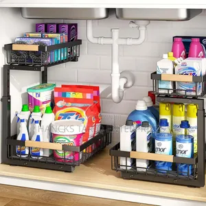 Tier Under-Sink Sliding Storage Organizer Rack