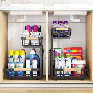 Tier Under-Sink Sliding Storage Organizer Rack