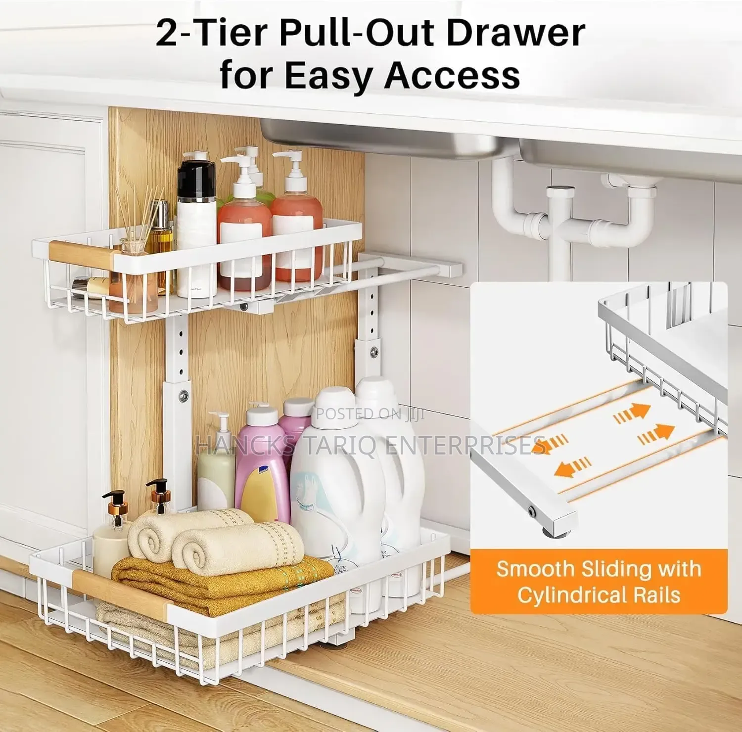 Tier Under-Sink Sliding Storage Organizer Rack