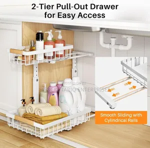 Tier Under-Sink Sliding Storage Organizer Rack