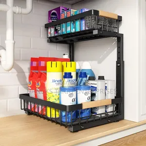 Tier Under-Sink Sliding Storage Organizer Rack