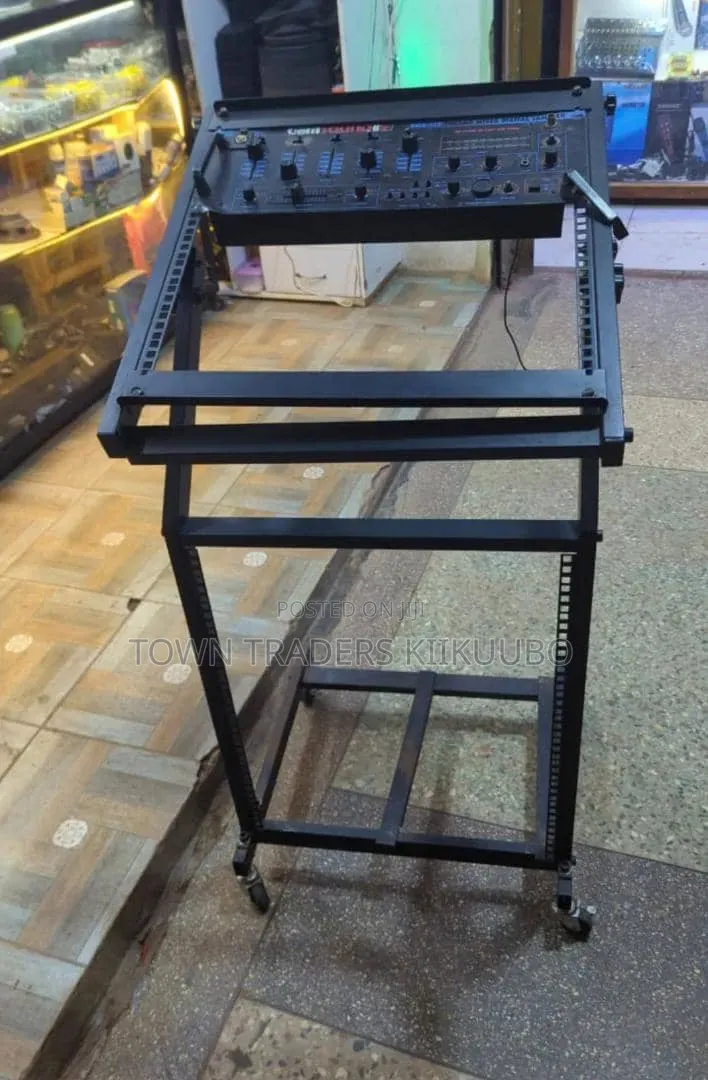 Black Mobile Dj Mixer Rack