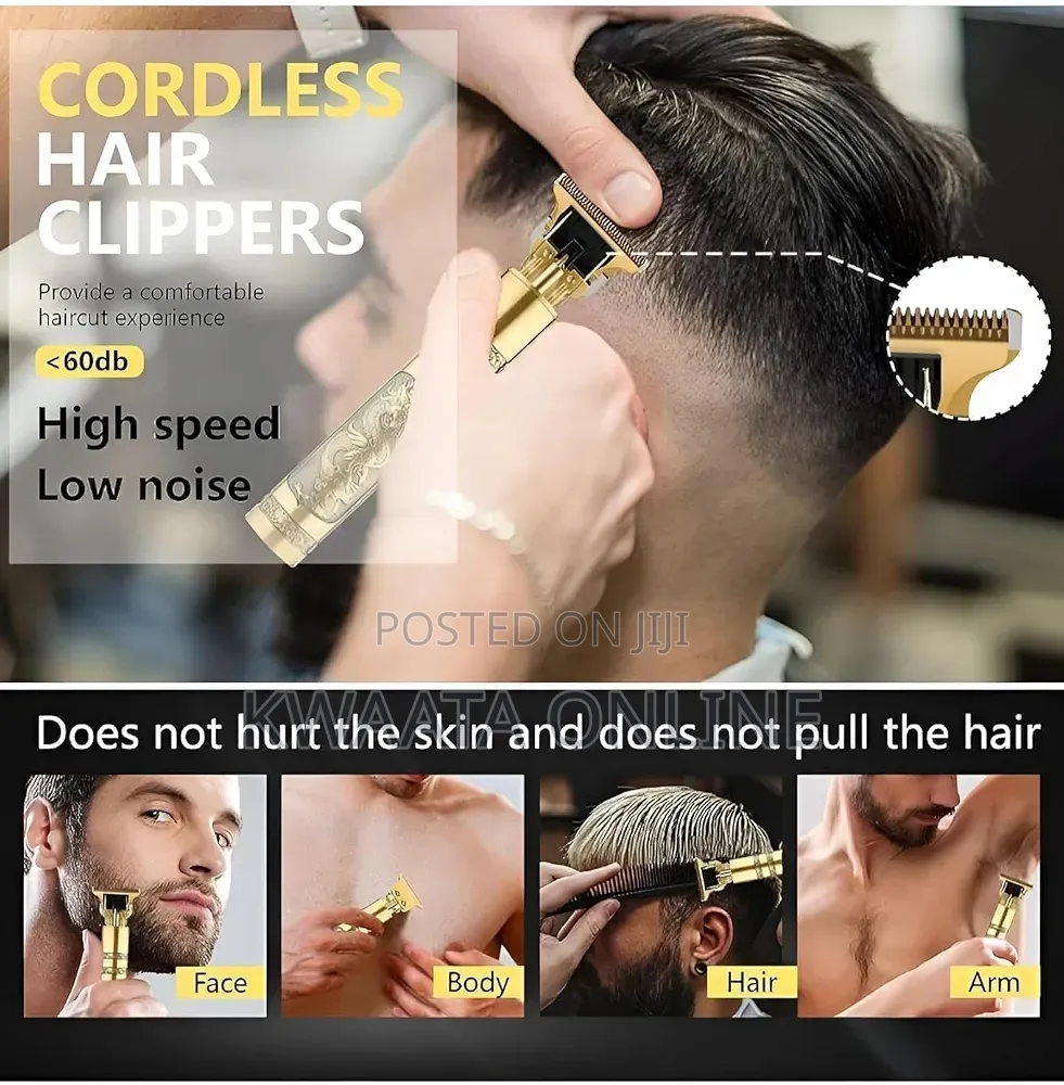 USB Charge Plastic Electric Clipper Stainless Steel Blade Hair Trimmer