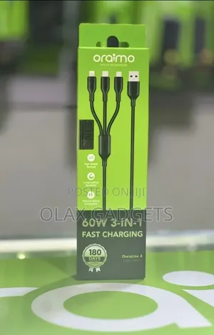 Oraimo Duraline 4 60w 3-in-1 Fast Charging Cable | Original