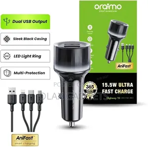 Oraimo Car Charger With 3-1 USB Cable