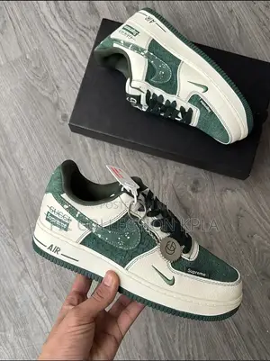 Nike Air Force 1 Green White Custom Street Sneakers