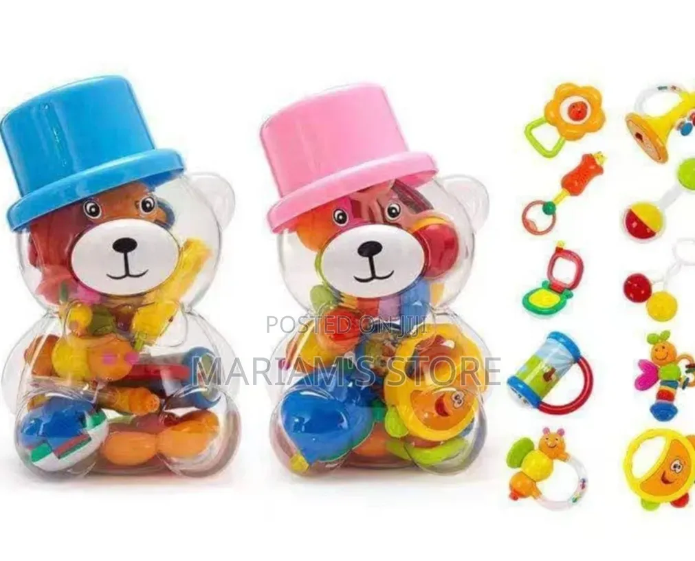 Baby Rattle 6510, Featuring 10 Assorted Rattle and Teether Designs.