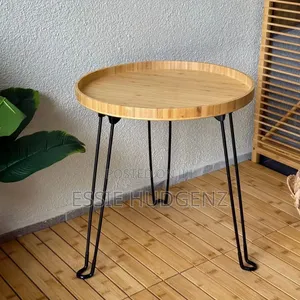 Bamboo Collapsable Side Table 42cm Diameter